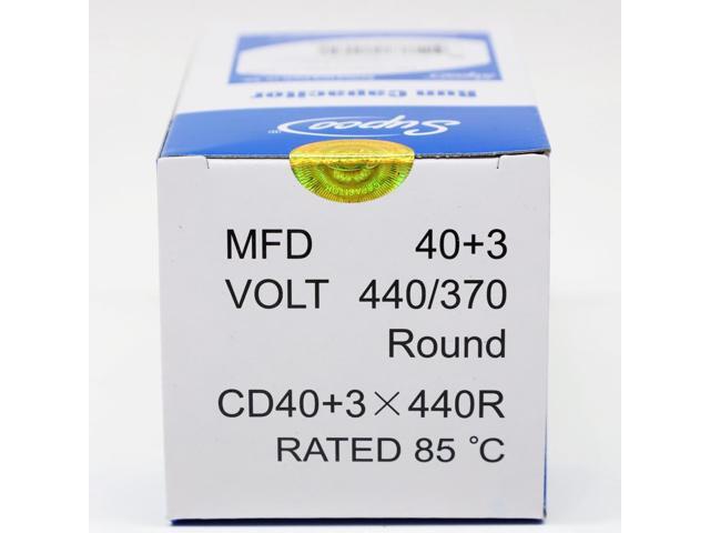 Supco CD40+3X440R HVAC Motor Round Dual Run Capacitor 40 + 3 MFD 440 Volts