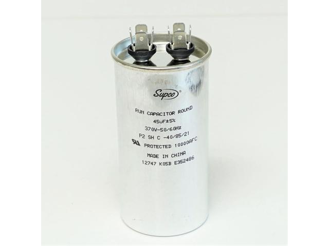 Supco CR45X370R HVAC Motor Round Run Capacitor 45 MFD 370 Volts