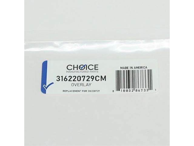 Choice Parts 316220729 for Electrolux Frigidaire Control Overlay fits ERC Oven Control