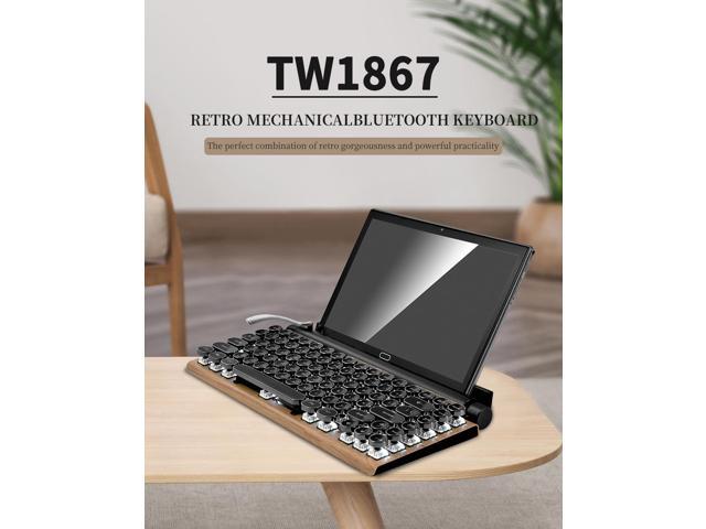 Gaming Mechanical Keyboard Colorful Mobile Phone Tablet MAC Bluetooth 5.0 Punk Keycap Dot Retro Typewriter