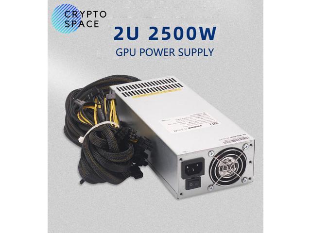 Mute Power Supply 2U 2500W GPU Miner Power Supply Bitcion Power Supply 2500W Computing Power 12V For ASIC Miner Single-channel Wind Cooling PSU.