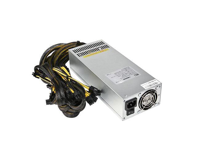 Mute Power Supply 2U 2500W GPU Miner Power Supply Bitcion Power Supply 2500W Computing Power 12V For ASIC Miner Single-channel Wind Cooling PSU...