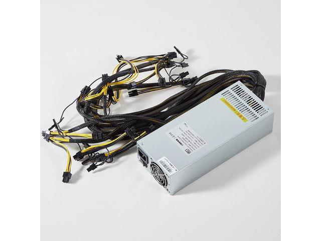 Mute Power Supply 2U 2500W GPU Miner Power Supply Bitcion Power Supply 2500W Computing Power 12V For ASIC Miner Single-channel Wind Cooling PSU...