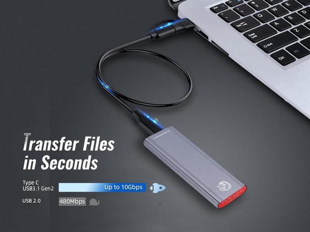 KingSpec M.2 NVMe SSD Enclosure, Tool Free NVMe PCIe SSD Adapter USB 3.1 Gen 2 10Gbps with USB C to C+A OTG Cable, Support M Key/B+M Key PCIe SSD...