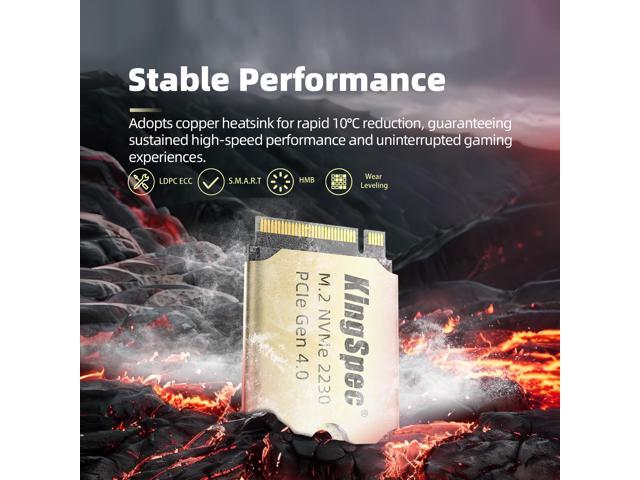 KingSpec SSD XF Series 2TB M.2 2230 Internal Solid State Drive NVMe PCIe 4.0X4 Compatible with Steam Deck, ASUS ROG Ally and ultra thin notebooks ...