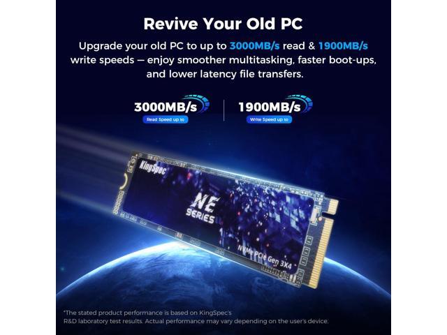 KingSpec M.2 2280 128GB PCIe Gen3 x4, NVMe 1.3 3D NAND Internal Solid State Drive (SSD), up to 3000MB/s