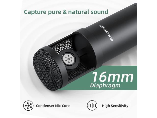 SUDOTACK USB Condenser Podcast Microphone for PC: Studio Microphone Kit with 192KHz/24bit Professional Sound Chipset Cardioid for Recording,...