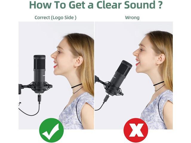 SUDOTACK USB Condenser Podcast Microphone for PC: Studio Microphone Kit with 192KHz/24bit Professional Sound Chipset Cardioid for Recording,...