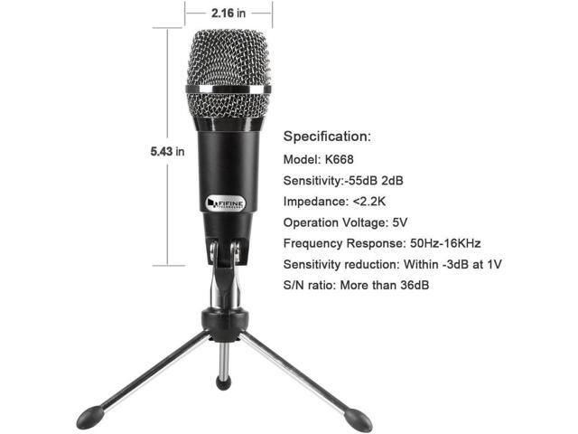 FIFINE USB Microphone, Plug and Play Home Studio USB Condenser Microphone for Skype, Recordings for YouTube, Google Voice Search, Games, for...