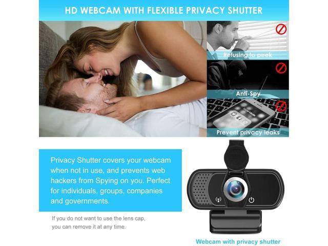 Full HD 1080P Webcam with Privacy Shutter and Tripod, Pro Streaming Web Camera with Microphone, Widescreen USB Computer Camera for Laptop Desktop