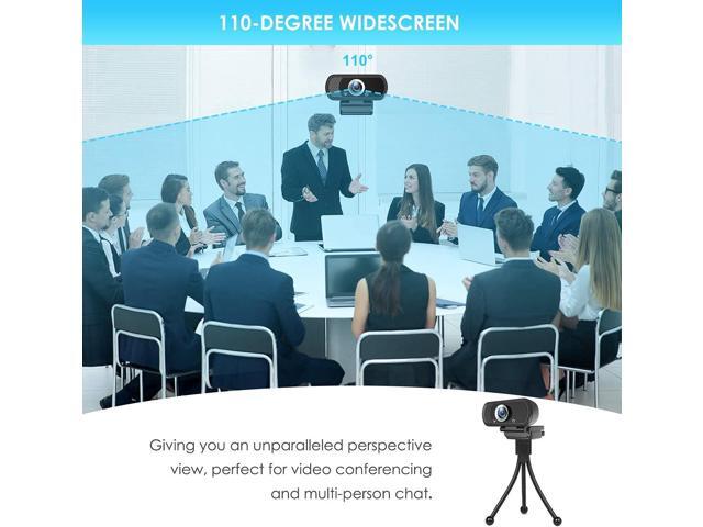 Webcam, HD Webcam 1080P with Privacy Shutter and Tripod Stand, Pro Streaming Web Camera with Microphone, Widescreen USB Computer Camera for PC Mac...