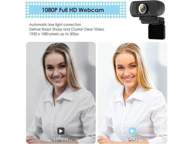 ToLuLu 1080P Webcam with Microphone, HD Webcam Web Camera with Tripod Stand, Widescreen USB Computer Camera, Streaming Mic Webcam for Online...