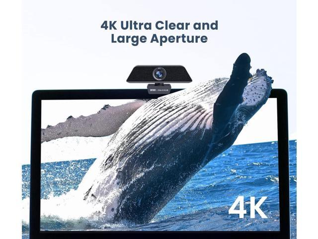 Enther & MAXHUB 4K Stream Webcam with Microphone,Autoframing,Ultra 4K HD Video Calling,Noise-Canceling mic,HD Auto Light Correction,Wide Field of...