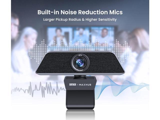 Enther & MAXHUB 4K Stream Webcam with Microphone,Autoframing,Ultra 4K HD Video Calling,Noise-Canceling mic,HD Auto Light Correction,Wide Field of...