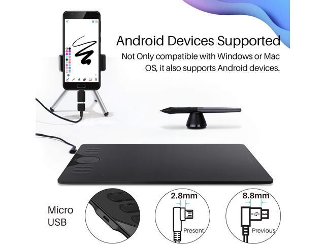 Drawing Tablet HUION HS610 Graphic Tablet with Battery-Free Stylus 8192 Pen Pressure Tilt Function, 10x6.25 Inches Digital Tablet for Animation &...