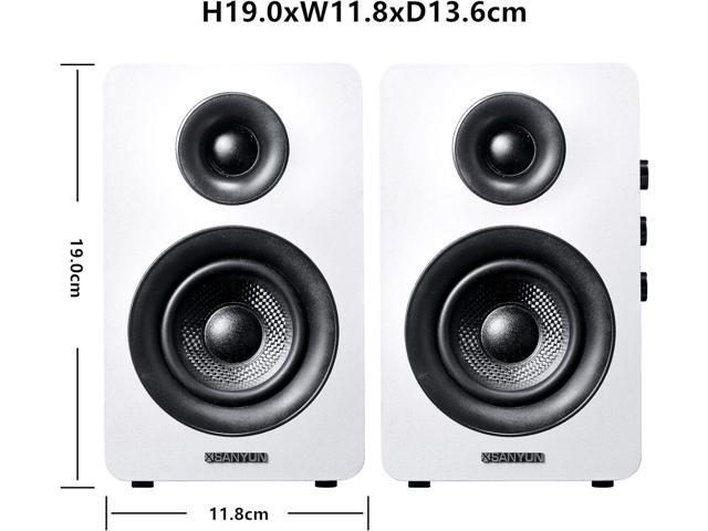 SW208 3' Active Bluetooth 5.0 Bookshelf Speakers 60W Carbon Fiber Speaker Unit - Built-in 24bit DAC Dynamic 3D Surround Sound 2.0 Computer PC...