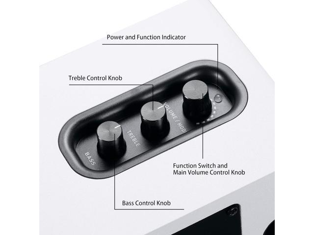 SW208 3' Active Bluetooth 5.0 Bookshelf Speakers 60W Carbon Fiber Speaker Unit - Built-in 24bit DAC Dynamic 3D Surround Sound 2.0 Computer PC...