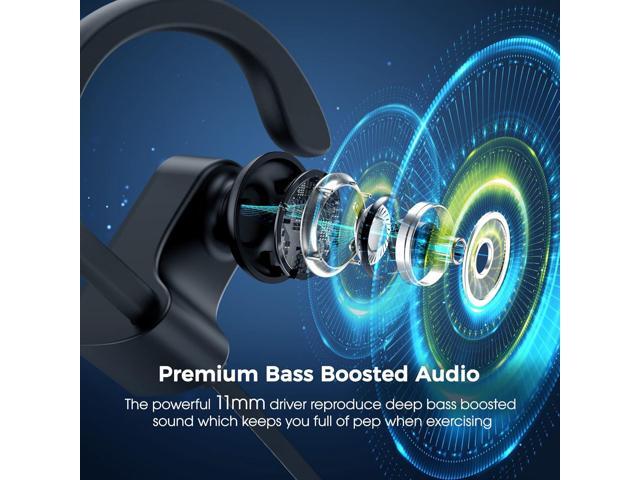 Bluetooth Headphones, Deep Bass Wireless Running Headphones w/16 Hrs Playtime, Bluetooth Earbuds in-Ear w/Earhooks, IPX7 Waterproof Sports...