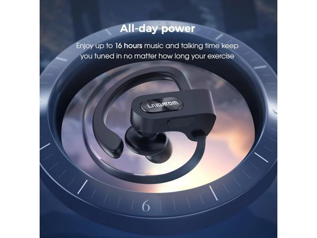 Bluetooth Headphones, Deep Bass Wireless Running Headphones w/16 Hrs Playtime, Bluetooth Earbuds in-Ear w/Earhooks, IPX7 Waterproof Sports...