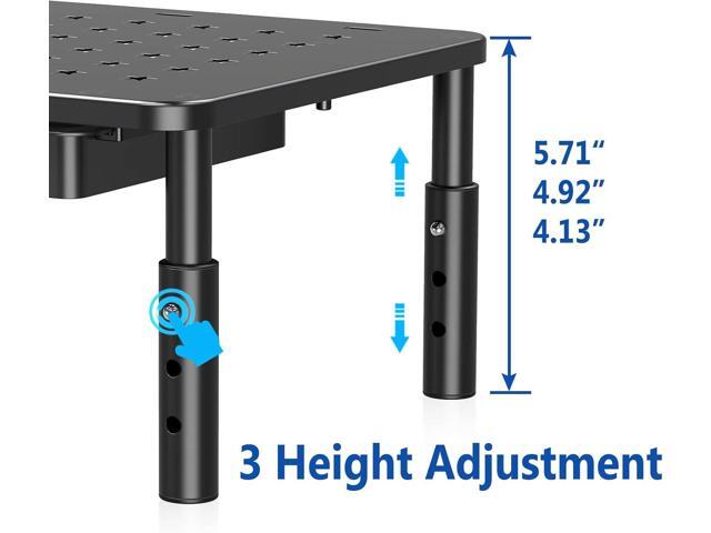 Zimilar 2 Pack Monitor Stand Riser with Drawer - 3 Height Adjustable Metal Monitor Stand with Unique Star Mesh for Computer Laptop Notebook Printer