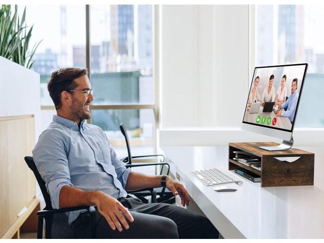 Zimilar Monitor Stand Riser, 2 Tiers Laptop Computer Monitor Riser for PC Screen, iMac, Desktop Wooden Screen Monitor Stand Riser with Storage for...