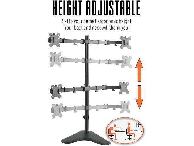 Stand Steady 4 Monitor Mount Height Adjustable Monitor Stand with Stabilizing Freestanding Base Four Monitor Arm with Full Articulation VESA...