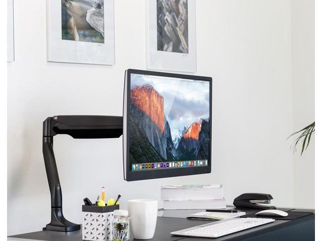 Mount-It! Single Monitor Arm Desk Mount Gas Spring Monitor Arm Full Motion Articulating Height Adjustable Fits 21 22 23 24 27 30 32 Inch VESA...