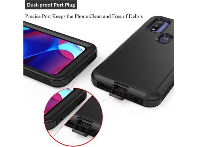 Compatible with Motorola G Pure/Moto G Power 2022 Case, Heavy Duty Rugged Shockproof Full Body Protection Kickstand Case with Belt Clip Holster for...