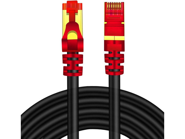 Outdoor CAT 7 Ethernet Cable 100 ft, CAT7 ethernet Cable RJ45 LAN Cable Gigabit Network Patch Cord SSTP Waterproof Direct Burial for Modem, Router,...