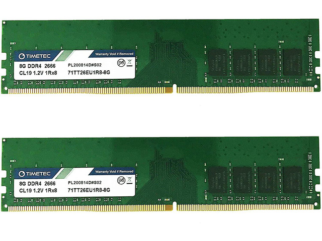 Timetec 16GB KIT (2x8GB) DDR4 2666MHz PC4-21300 Unbuffered ECC 1.2V CL19 1Rx8 288 Pin UDIMM Server Memory RAM Module Upgrade (16GB KIT (2x8GB))