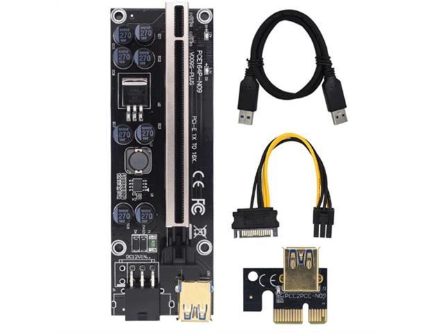 Newly upgraded VER009S PLUS graphics card Extension Cable pcie Adapter Card 8 Capacitor with light Gold plated 1X16X