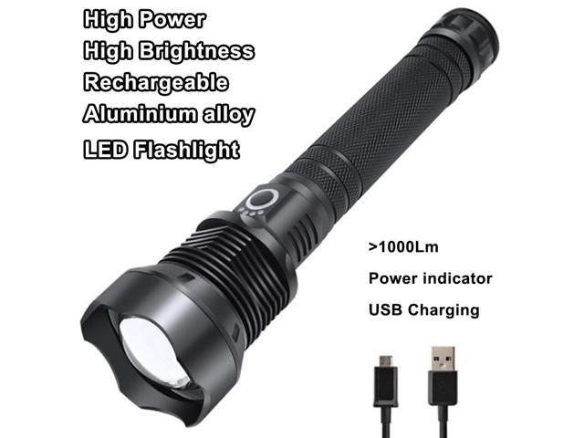 Manufacturer High Power High Brightness 1000 Lumens Aluminium alloy Rechargeable LED Flashlight USB Charging