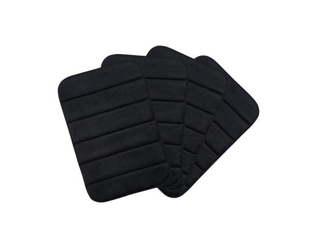 Photos - Other sanitary accessories Macro Giant Memory Foam Bath Mat, Black Color, Set of 4, 23 x 15.5 in, Bat