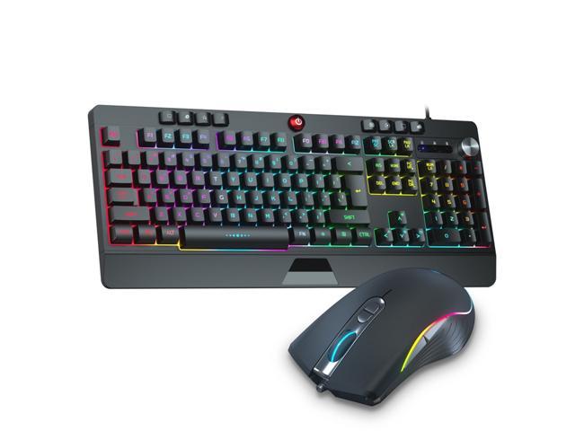 Mechanical Gaming Keyboard Backlit LED Wired Mixed Color Luminous Computer Keyboard