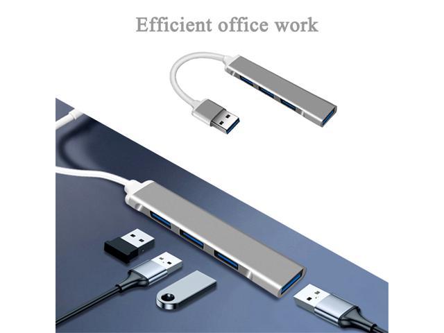 Universal Hub 4-Port USB3.0 Ultra-Mini Aluminum Alloy Gray for Computers and Automobiles
