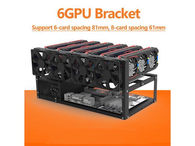 2021 Heighten For ETH BTC Ethereum 6/8 GPU Open Air Mining Rig Frame Case Computer Crypto Coin
