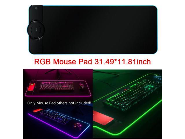 Colorful Luminous Rubber Mouse Pad RGB Gaming Wireless Charging Mouse Pad PC Laptop Keyboard Non-Slip Rubber Table Mat