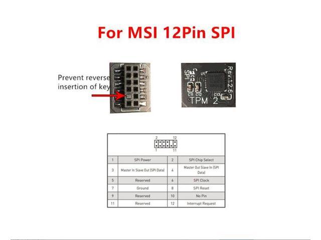 For MSI 12PIN SPI MS-4462 TPM 2.0 Security Module Trusted Platform Module