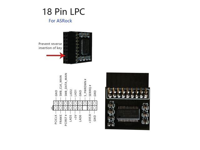 For ASROCK 18PIN LPC Motherboard Windows 11 TPM 2.0 Security Module Board x 1