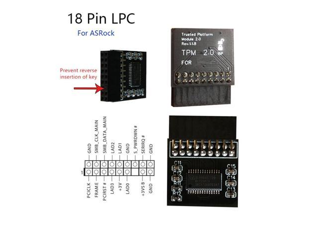 For ASROCK 18PIN LPC Motherboard Windows 11 TPM 2.0 Security Module Board x 1