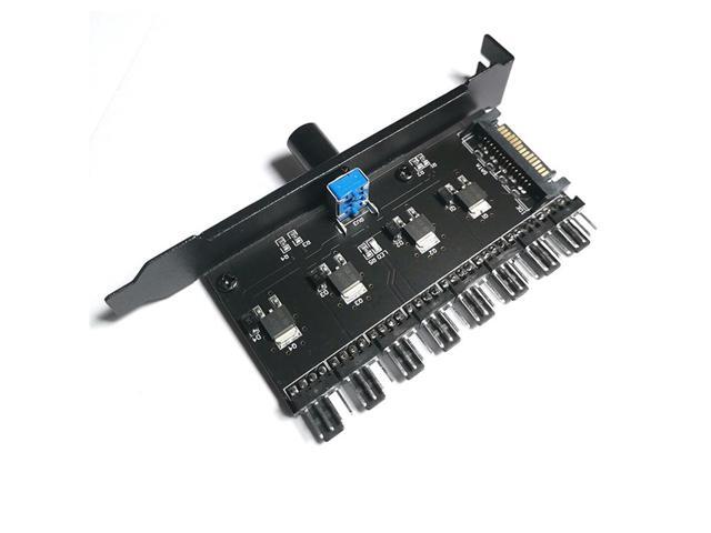 Cooling Fan Speed Controller SATA Interface 8 Channel Cooling Fan Control Speed Regulator Controller For PC Computer Case CPU HDD VGA PWM PCI Bracket