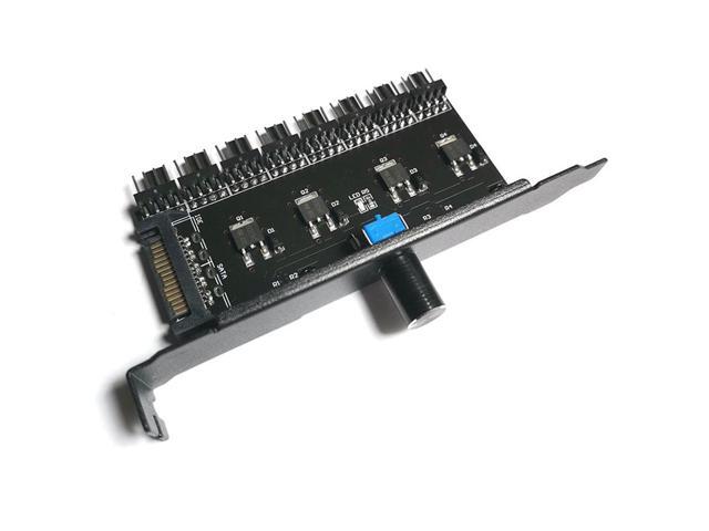 Cooling Fan Speed Controller SATA Interface 8 Channel Cooling Fan Control Speed Regulator Controller For PC Computer Case CPU HDD VGA PWM PCI Bracket