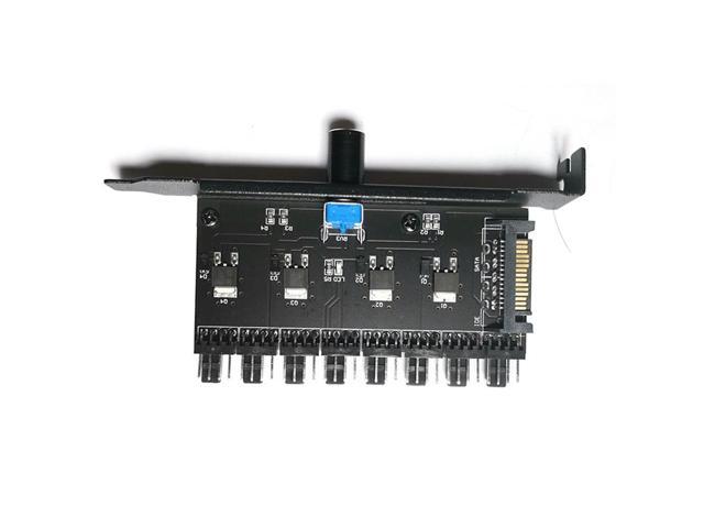 Cooling Fan Speed Controller SATA Interface 8 Channel Cooling Fan Control Speed Regulator Controller For PC Computer Case CPU HDD VGA PWM PCI Bracket