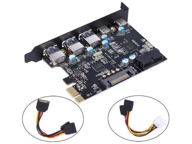 PCI-E To USB 3.0 Controller Adapter Card Expansion Card 3 Ports USB 3.0 2 Ports USB3.1 Type C Internal USB 3.0 20PIN