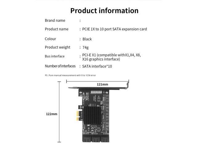 PCIe SATA Card 10 Port 6Gbps SATA 3.0 PCIe Card Built-in Adapter Converter For Desktop PC Support 10 SATA 3.0 Devices