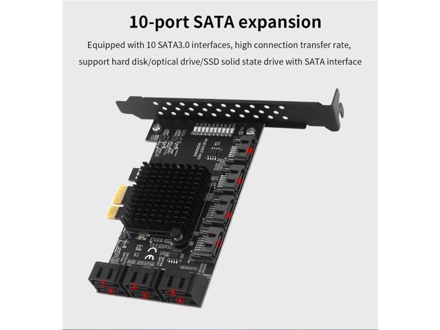 PCIe SATA Card 10 Port 6Gbps SATA 3.0 PCIe Card Built-in Adapter Converter For Desktop PC Support 10 SATA 3.0 Devices