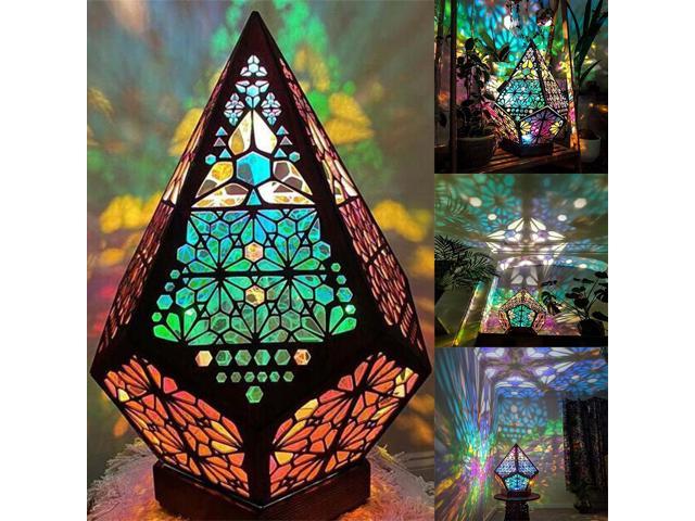1× Starry Sky Floor Projection 3D LED Colorful Home Table Bedside Starrry Projector Lamp