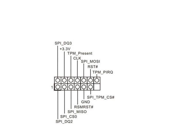 TPM 2.0 Module Security Module Board For ASROCK 14 PIN SPI Motherboard for Windows 11 Use