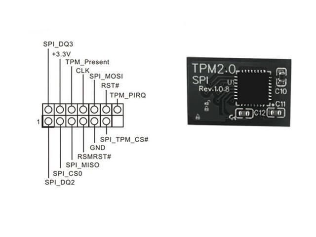 TPM 2.0 Module Security Module Board For ASROCK 14 PIN SPI Motherboard for Windows 11 Use
