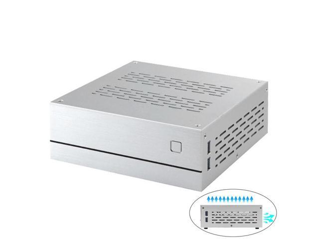 For MINI-ITX(17x17) Computer Case Aluminum Home Theater AC-DC HTPC Box Desktop PC Enclosure